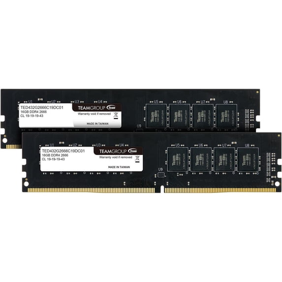 Team Elite 32GB (2 x 16GB) 288-Pin PC RAM DDR4 2666 (PC4 21300) Desktop Memory Model TED432G2666C19DC01