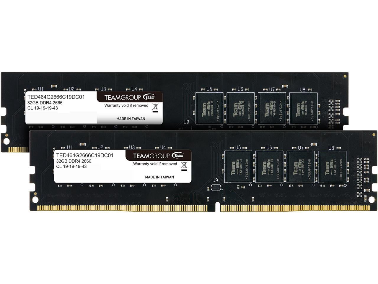 y*e様 TEAM ELITE DDR4-2666 64GB (2x32gb) Team Elite 64GB (2 x 32GB) 288-Pin PC RAM DDR4 2666 (PC4 21300
