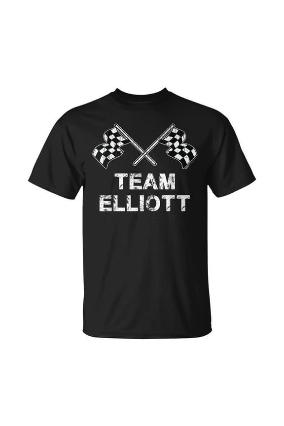 Team Elliott Family Name Checkered Flag Racing TShirt