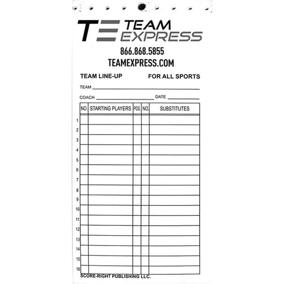 Team Express Lineup Cards