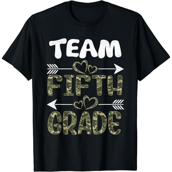 Team Fifth Grade Back To School 5th Grade Camo Teachers T-Shirt