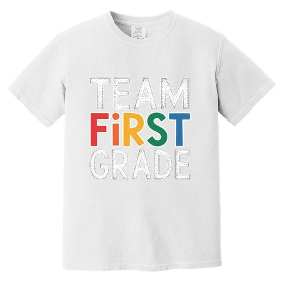 Team First Grade Squad Funny Teacher Student Back To School Comfort Color T-Shirt