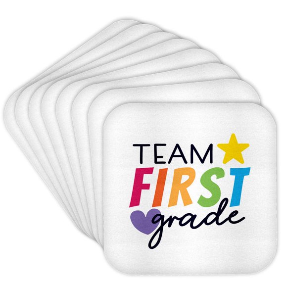 3drose, Team First Grade, Set of 8 Coasters - Soft