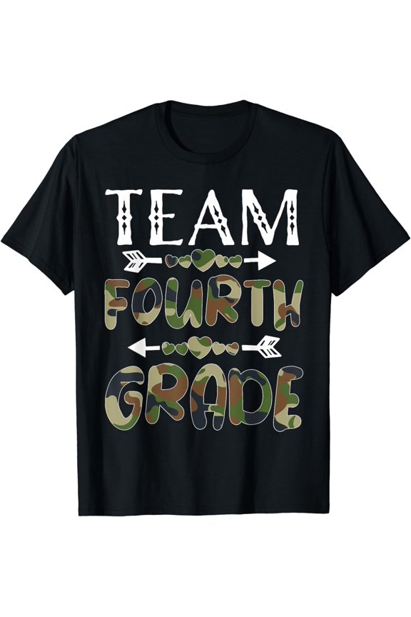 Team Fourth Grade Back To School 1st Day Camo Teachers T-Shirt