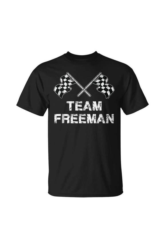 Team Freeman Family Name Checkered Flag Racing TShirt