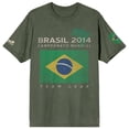 thumbnail image 1 of Team Gear Vintage Brazil Champions 2014 Adult Monterrey Sage Crew Neck Short Sleeve T-shirt-Medium, 1 of 5