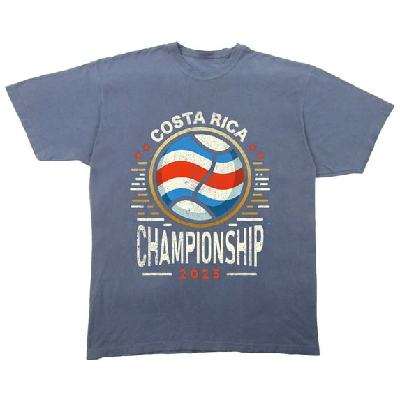 Team Gear Vintage Costa Rica CONCACAF Gold Cup Graphics 2025 Soccer Game Ball Sports Country Flag on Marino Vany Navy Adult T-Shirt-XXL