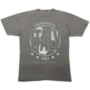 Team Gear Vintage Italy 1982 Champions Adult Gray Crew Neck Short Sleeve T-shirt-XXL