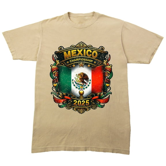 Team Gear Vintage Mexico, Concacaf Gold Cup, Soccer Game, Sports, 2025, Country Flag on Sand Adult T-Shirt-3XL