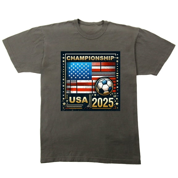 Team Gear Vintage USA Concacaf Gold Cup Soccer Game Sports 2025 Country Flag on Pepper Black Adult T-Shirt-Large