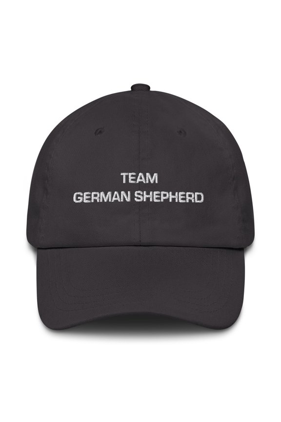 Team German Shepherd Hat - Top Dog Dad Hat (Dark Grey)