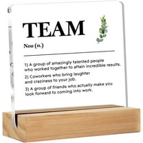 Team Gifts for Coworkers, Thank You Gifts for Coworkers, Employee Appreciation Gifts, Teamwork Gift Ideas, Team Definition Clear Acrylic Sign 4x4 Inch