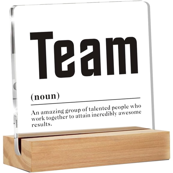 Team Gifts for Coworkers, Thank You Gifts for Coworkers, Employee Appreciation Gifts, Teamwork Gift Ideas, Team Definition Clear Acrylic Sign, 4x4 Inch