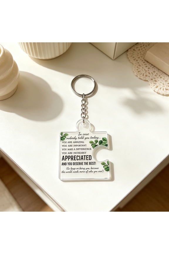 Team Gifts for Employees, Inspirational Team Gift, 5Pcs Teams Gifts Thank You Appreciation Gift, Puzzle Piece Acrylic Keychains, Teamwork Puzzle Piece Keychain, DIY Crafts Office Decor