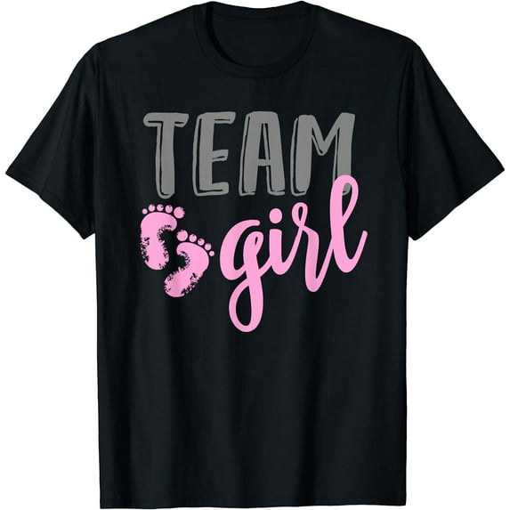 Team Girl Gender Reveal Baby Shower T-Shirt Black 3X-Large