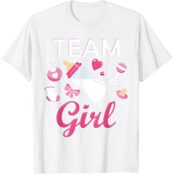 Team Girl Gender Reveal Party Team Pink Baby Announcement T-Shirt