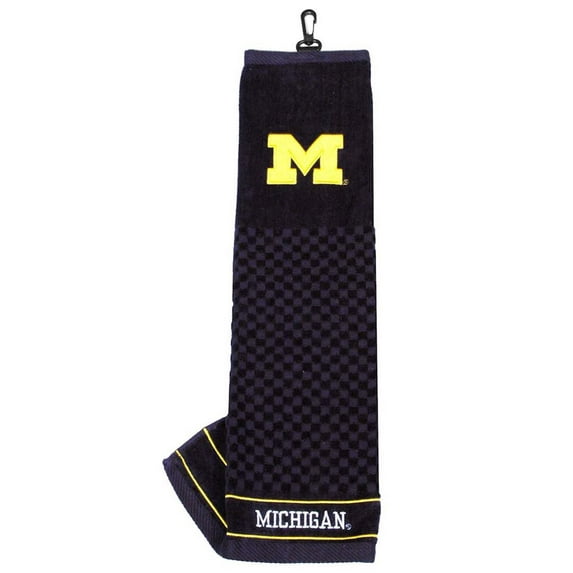 Team Golf NCAA Michigan Wolverines Embroidered Golf Towel, Checkered Scrubber Design