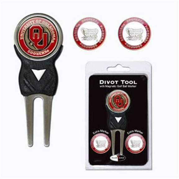 Team Golf 24445 Oklahoma Sooners Divot Tool Pack with Signature tool