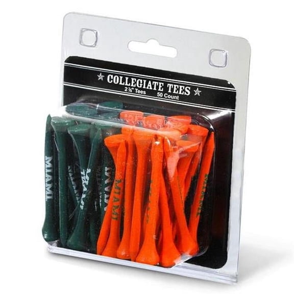 Team Golf 47155 Miami Hurricanes 50 Imprinted Tee Pack