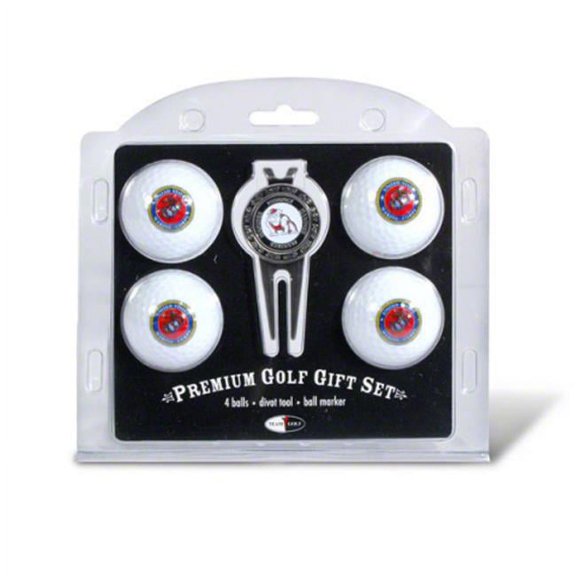 Team Golf 64606 US Marines Pack of 4 Golf Balls and Divet Tool Gift Set