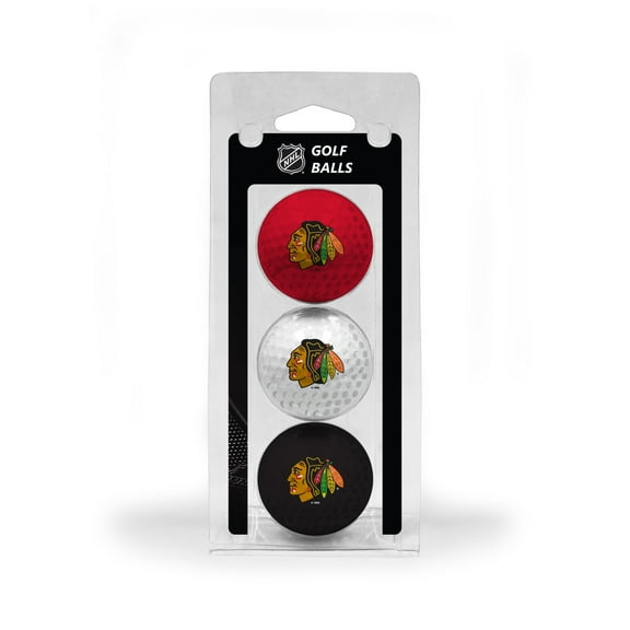 Team Golf Chicago Blackhawks Golf Balls, Assorted Colors, 3 Pack