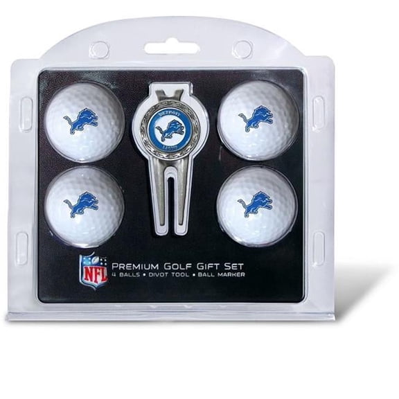 Team Golf Detroit Lions Pack of 4 Golf Balls and Divet Tool Gift Set