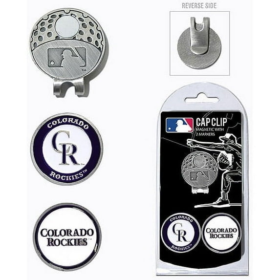 Team Golf MLB COLORADO ROCKIES Cap Clip With 2 Golf Ball Markers
