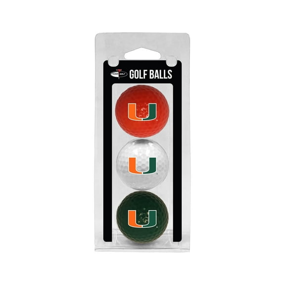Team Golf Miami Hurricanes Golf Balls, Multi-Color, 3 Pack