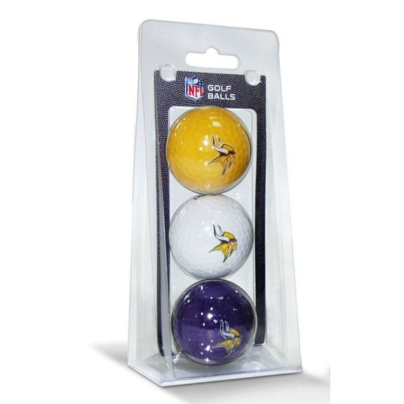 Team Golf Minnesota Vikings Golf Balls, Assorted Colors, 3 Pack