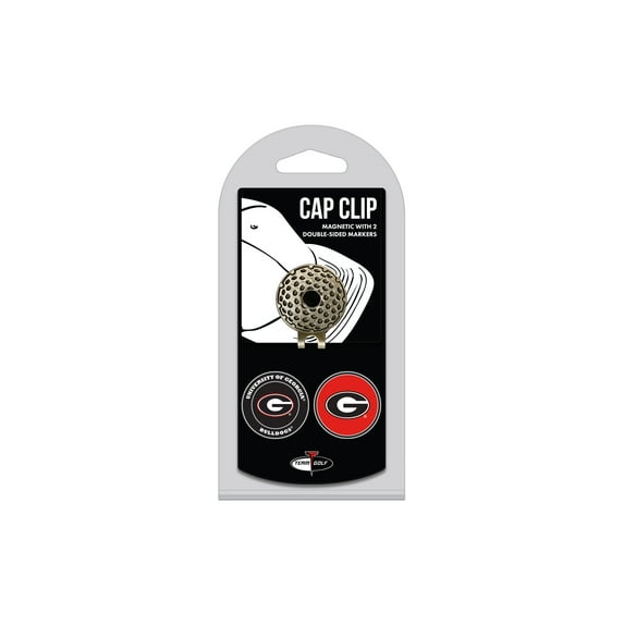 Team Golf NCAA Georgia Bulldogs Golf Cap Clip with 2 Removable Double-Sided Enamel Magnetic Ball Markers, Attaches Easily to Hats