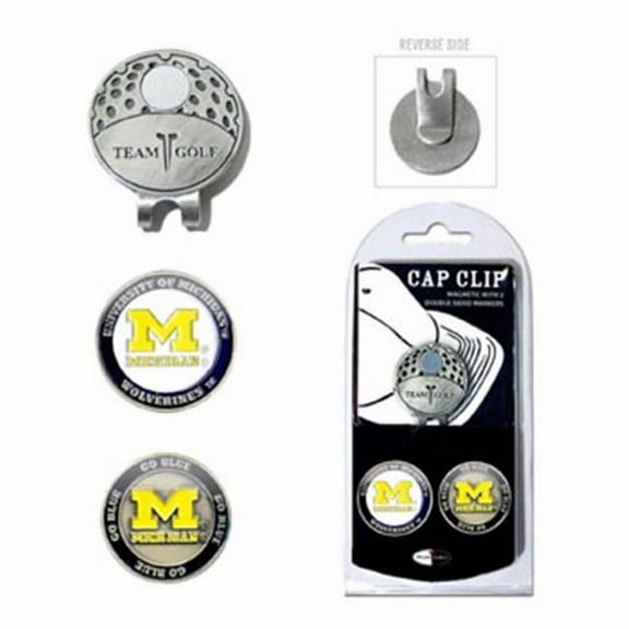 Team Golf NCAA MICHIGAN Cap Clip With 2 Golf Ball Markers