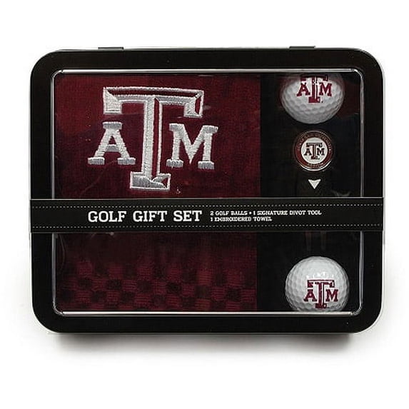 Team Golf NCAA Texas A And M Embroidered Golf Towel, 2 Golf Balls, And Divot Tool Set