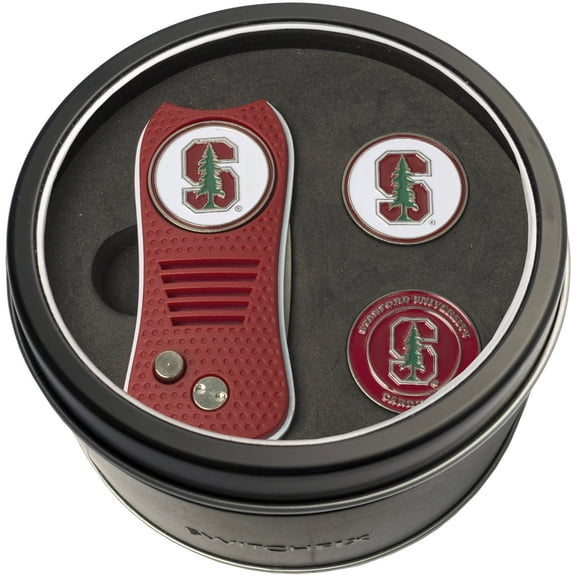 Team Golf Stanford Cardinal Retractable Divot Tool Tin Set with Ball Markers