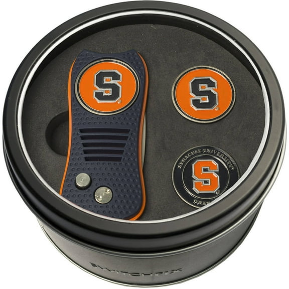 Team Golf Syracuse Orange Retractable Divot Tool Tin Set with Ball Markers