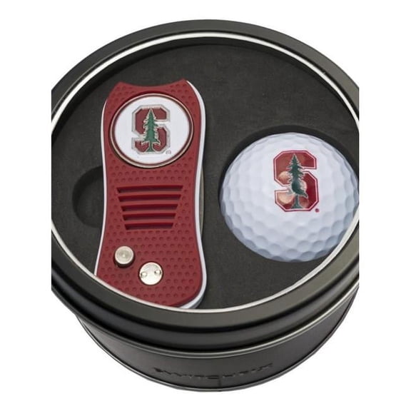 Team Golf Stanford Cardinal Retractable Divot Tool Athletics Tin Set with Golf Ball