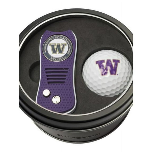 Team Golf Washington Huskies Retractable Divot Tool Athletics Tin Set with Golf Ball