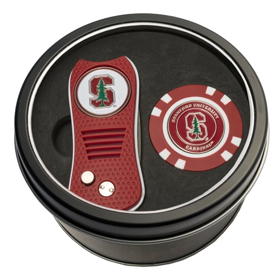 Team Golf Stanford Cardinal Retractable Divot Tool Athletics Tin Set with Golf Chip