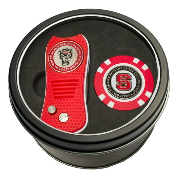 Team Golf NC State Wolfpack Retractable Divot Tool Athletics Tin Set with Golf Chip