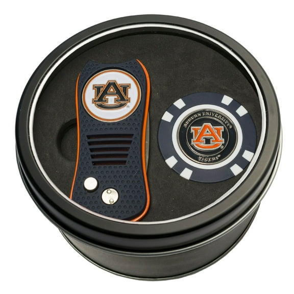 Team Golf Auburn Tigers Retractable Divot Tool Athletics Tin Set with Golf Chip