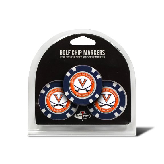 Team Golf NCAA VIRGINIA 3 Pack Golf Chip Ball Markers