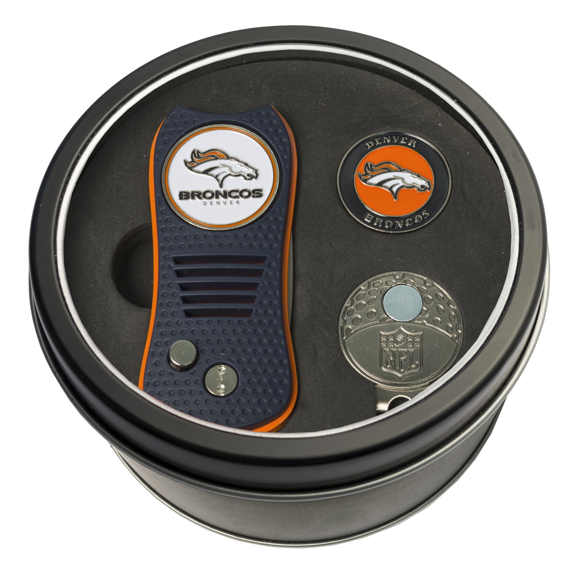 Team Golf NFL DENVER BRONCOS Tin Gift Set with Retractable Divot Tool ...
