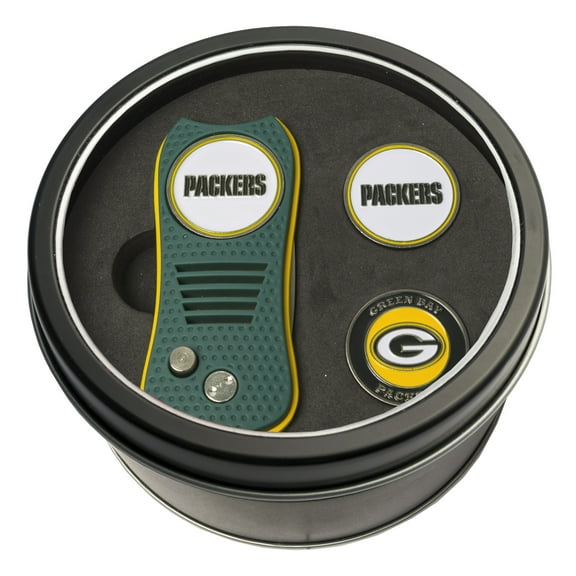 Team Golf NFL GREEN BAY PACKERS Tin Gift Set with Retractable Divot Tool and 2 Ball Markers