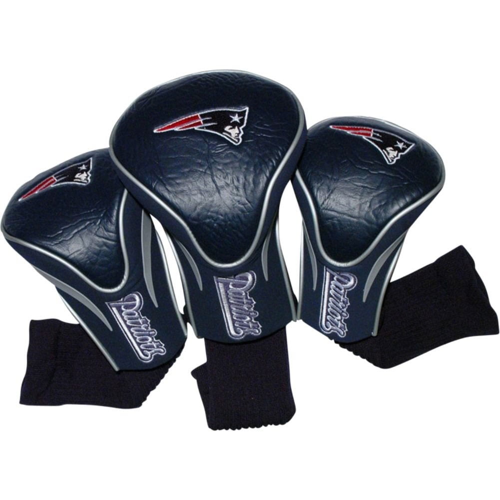 Team Golf NFL New England Patriots Contour Golf Club Head Covers in Navy, 3 Pack