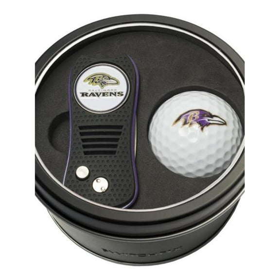 Team Golf Baltimore Ravens Retractable Divot Tool Athletics Tin Set with Golf Ball