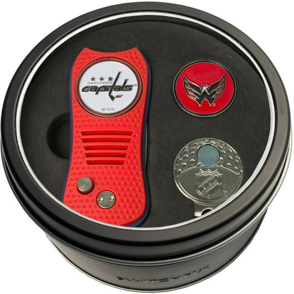 Team Golf Washington Capitals Retractable Divot Tool Tin Set with Cap Clip and Ball Marker