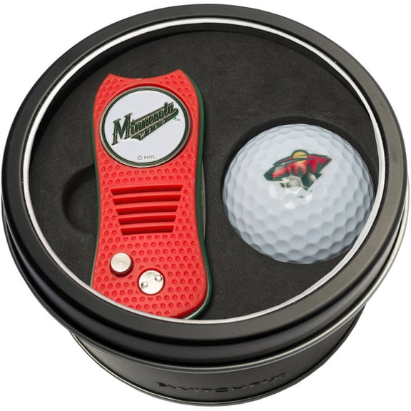 Team Golf Minnesota Wild Retractable Divot Tool Athletics Tin Set with Golf Ball