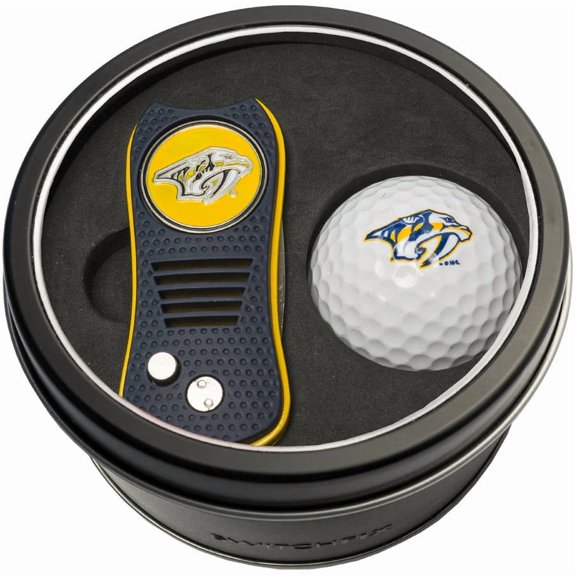 Team Golf Nashville Predators Retractable Divot Tool Athletics Tin Set with Golf Ball