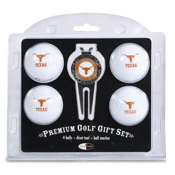 Team Golf Texas Longhorns Pack of 4 Golf Balls and Divet Tool Gift Set
