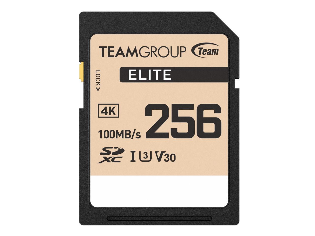 Team Group 256GB Elite 4K SD Card UHS-I U3 V30 Read/Write Speed Up to 100/50MB/s (TESDXC256GIV3069)