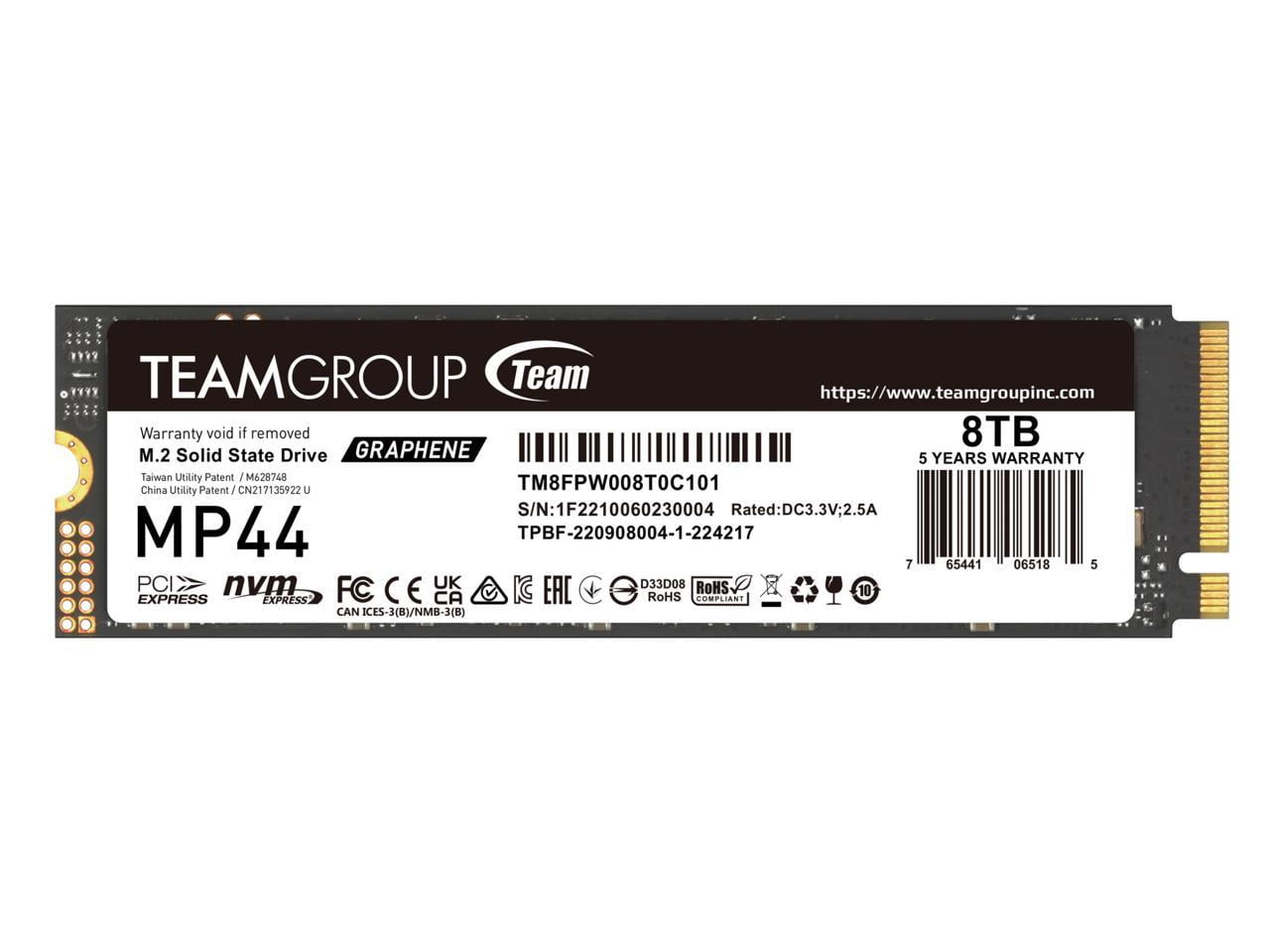 Team Group MP44 M.2 2280 8TB PCIe 4.0 x4 with NVMe Laptop